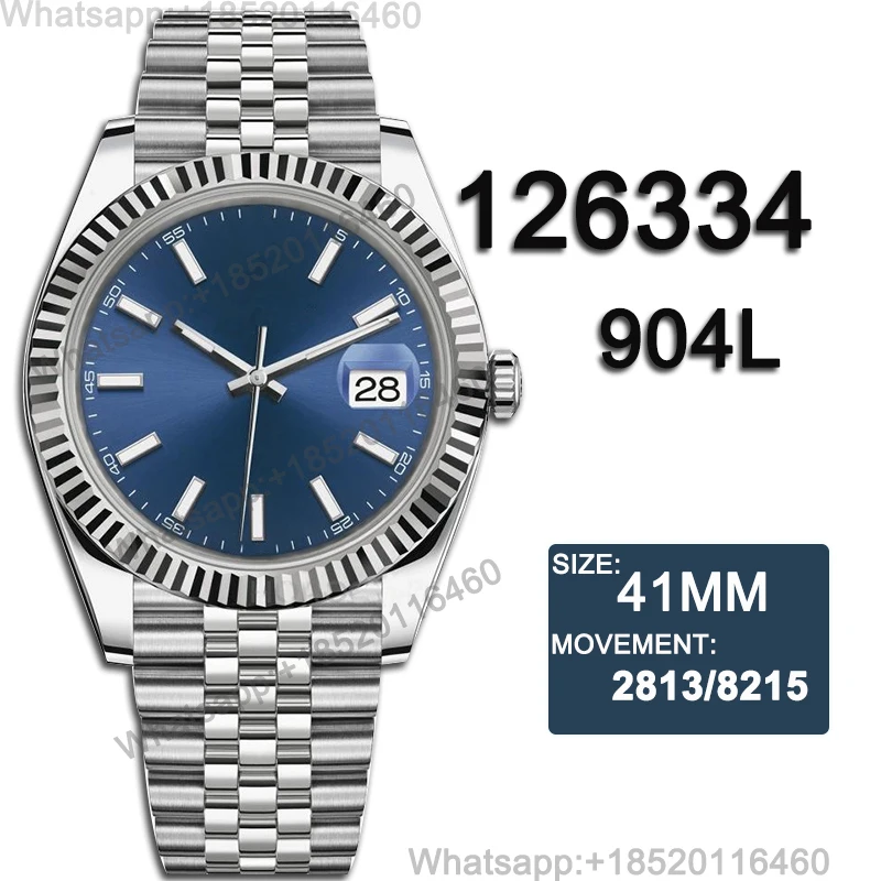 

Мужские автоматические механические часы DateJust 41 мм 126234 AAA Реплика 904L из нержавеющей стали Роскошные брендовые водонепроницаемые часы для м...