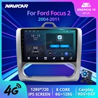 Автомагнитола NAVICAR 2DIN Android 10 для Ford Focus 2 2004-2011, стереоприемник, GPS-навигация, автомагнитола, автомобильный мультимедийный плеер IGO