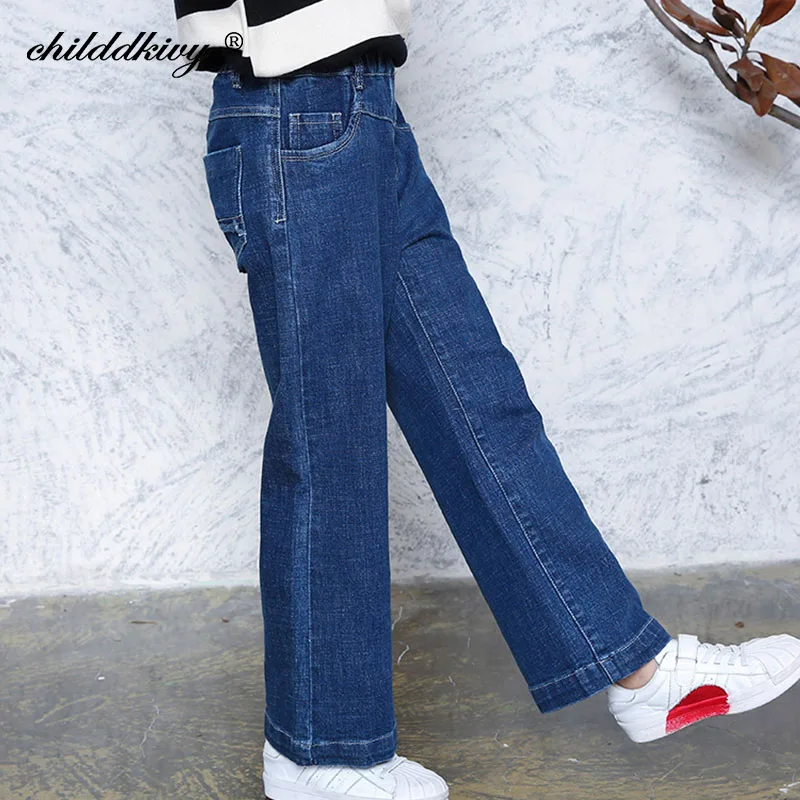 Teen Girl Jeans Autumn winter Baby girl Loose trousers kids denim pant for children a big age Clothes 8 10 12 14 16y | Детская одежда и