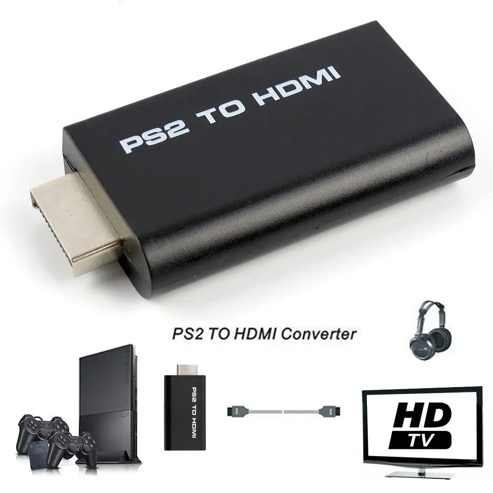 Новый адаптер PS2-HDMI для аудио-и видеоконвертера с аудиовыходом 3 5 мм PS2 плеер HDMI