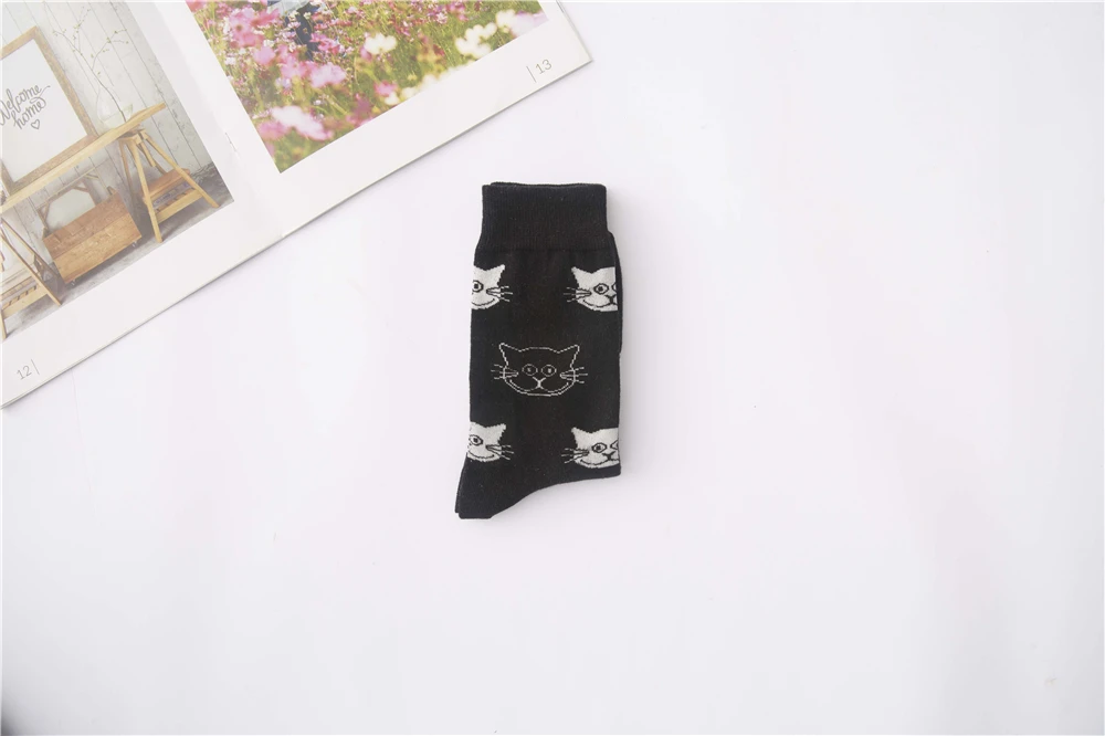 INS/Ulzzang носки для девочек в стиле Харадзюку с забавными рисунками фруктов и животных; носки в полоску с изображением котенка, яйца, сердца, ананаса; Рождественский подарок