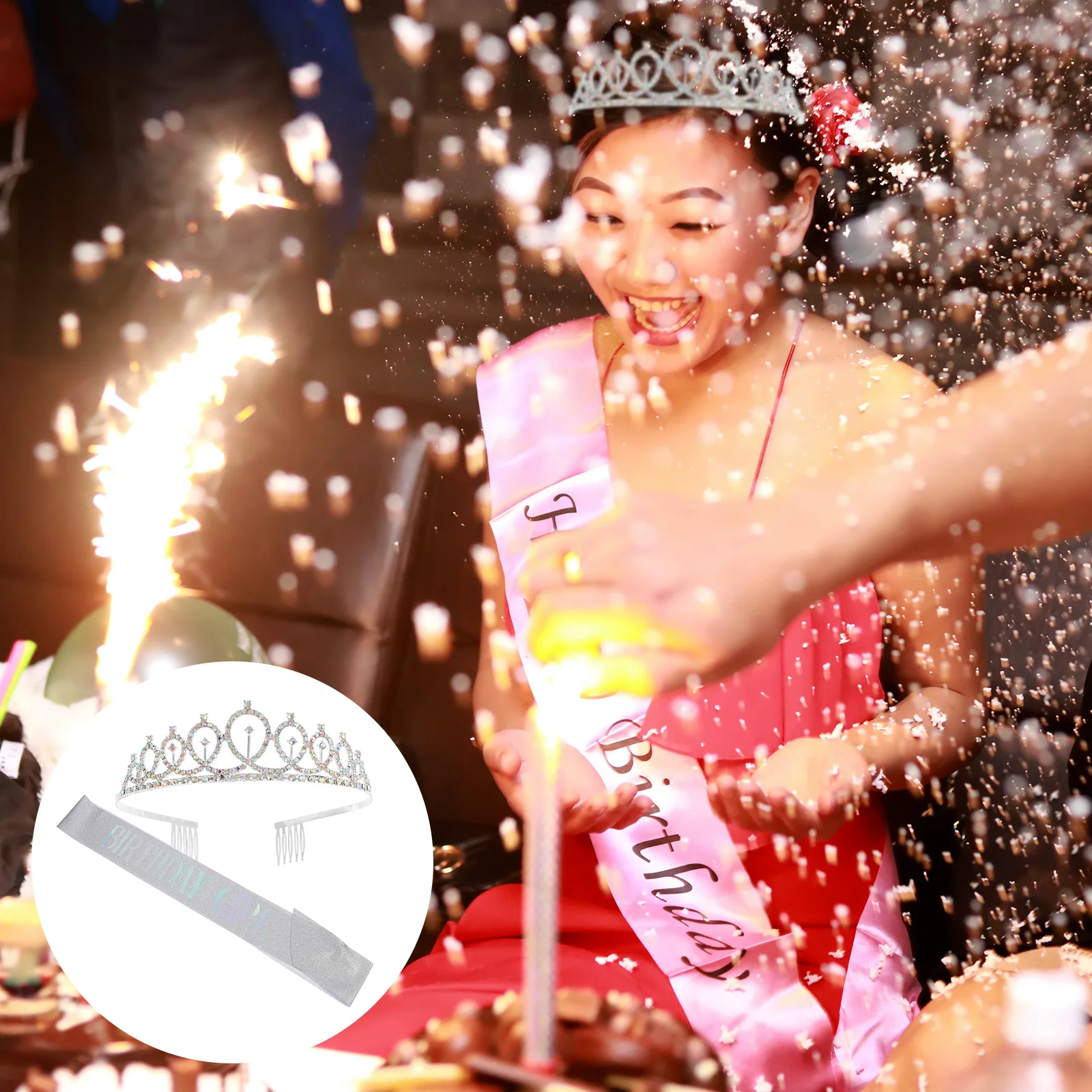 

1 Set Birthday Party Crown Set Party Etiquette Belt Set Etiquette Belt