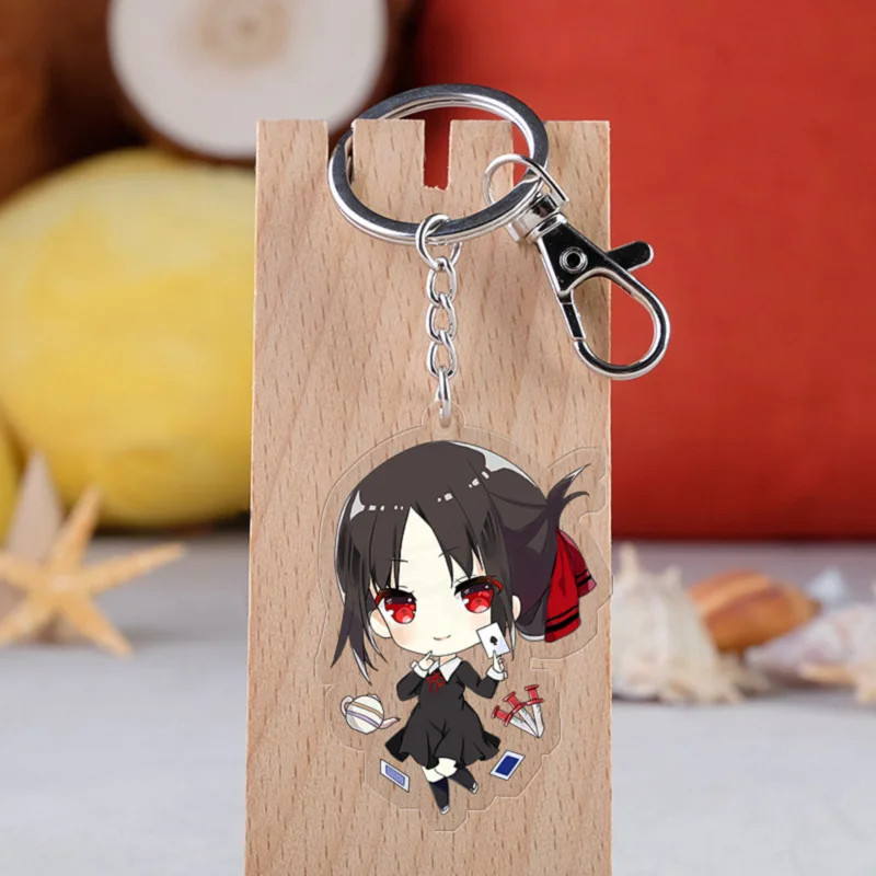 

Japanese Kaguya Sama Wa Kokurasetai Acrylic Keychain Key Buckle Shinomiya Kaguya Fujiwara Chika Double-Sided Transparent Pendant