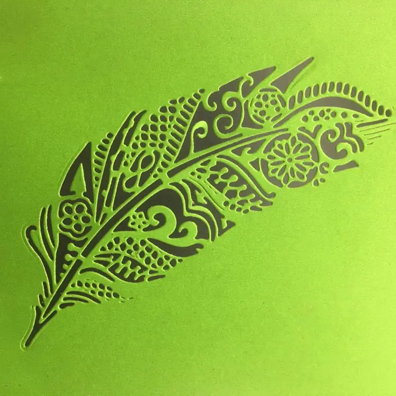 Металлические Вырубные штампы в виде листьев из перьев фотообои карточки