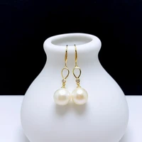 shilovem 18k yellow natural freshwater pearls drop earrings fine jewelry women trendy anniversary christmas gift yze9 59 5661hby