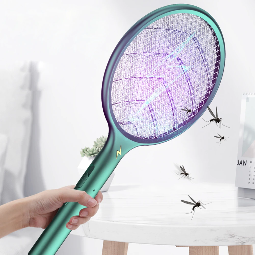 

3 Modes Mosquito Killer Fly Bug Swatter Zapper Trap 3 in 1 Electric Insect Racket Swatter USB Rechargeable for Home Outdoor