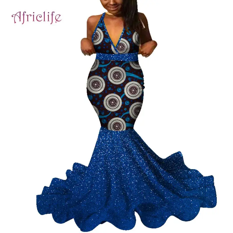 Африканская Свадебная длинная юбка Дашики сексуальные вечерние платья с
