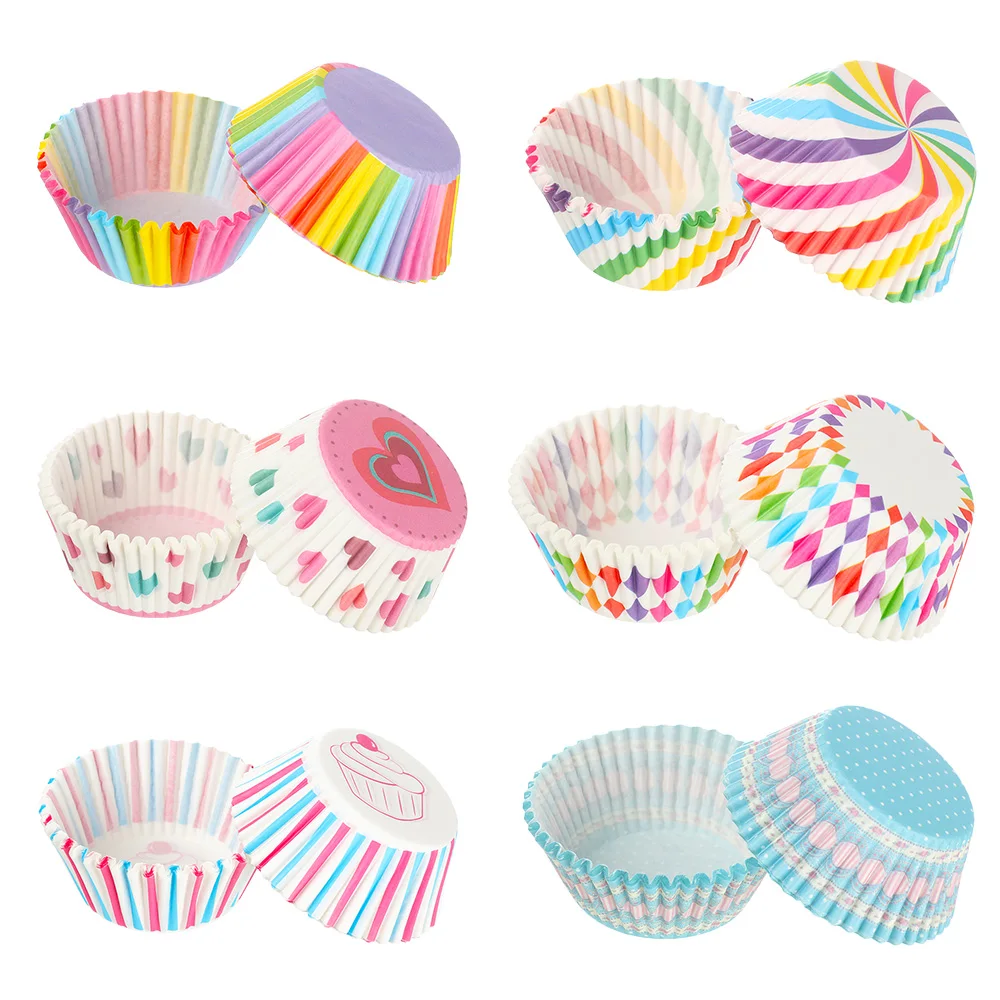 

100Pcs DIY Party Muffin Cup Oilproof Baking Boxes Cake Mold Paper Cupcake Wrapper