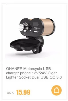 OHANEE moto rcycle USB зарядное устройство для телефона 12 В/24 В разъем прикуривателя Dual USB moto зарядное устройство светодиодный вольтметр Водонепроницаемый автомобильный стиль