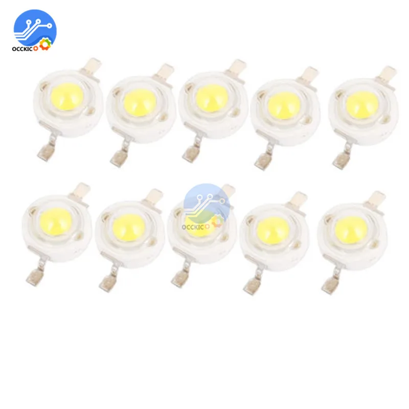 Светодиодный светильник высокой мощности 10 шт. 1 Вт чистый белый свет 300 мА 3 2 4 в 100