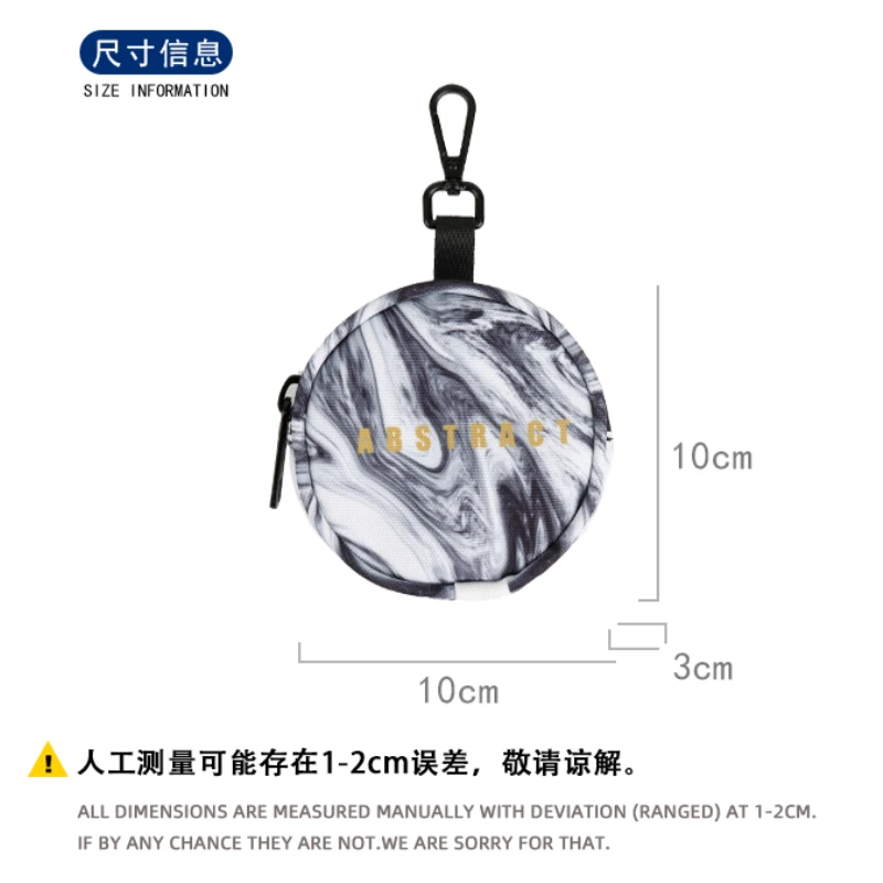 

FREEIN Letters Ink Painting Key Case Coin Purse Wallet Functional Pouch Zipper Headphone Bag Ornaments Schoolbag Pendant Unisex