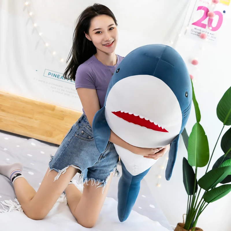 

Simulation of marine animals crossing shark megalodon big plush toy doll comfortable fabric furniture decoration ornaments gifts