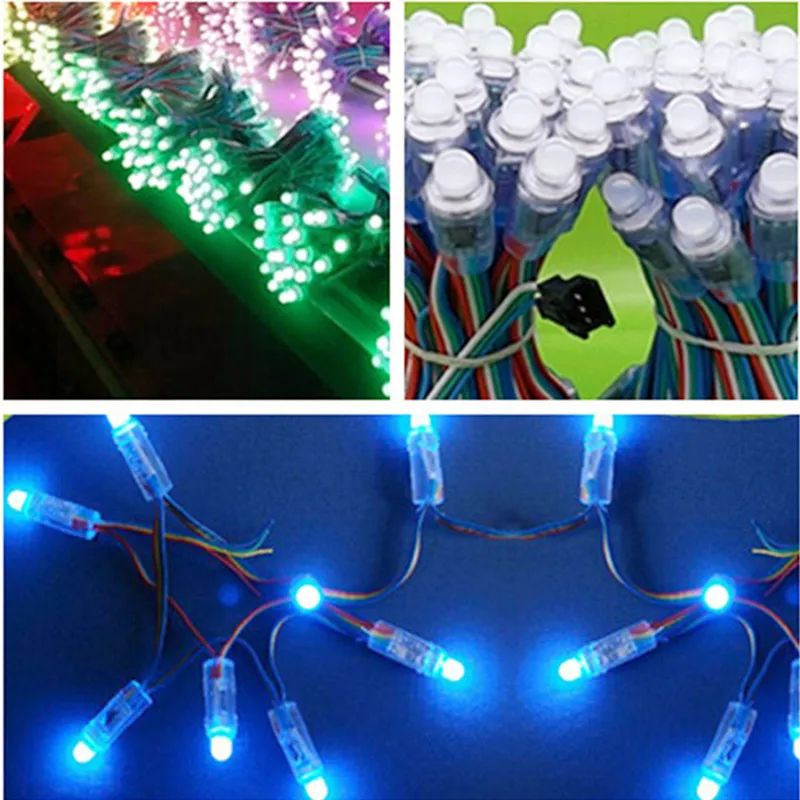100 шт./лот RGB светодиодный пиксельный модуль WS2811 IC свет Полноцветный 12 мм Цифровой адресный DC 5 В водонепроницаемый IP68 Рождественский светодиодный модуль