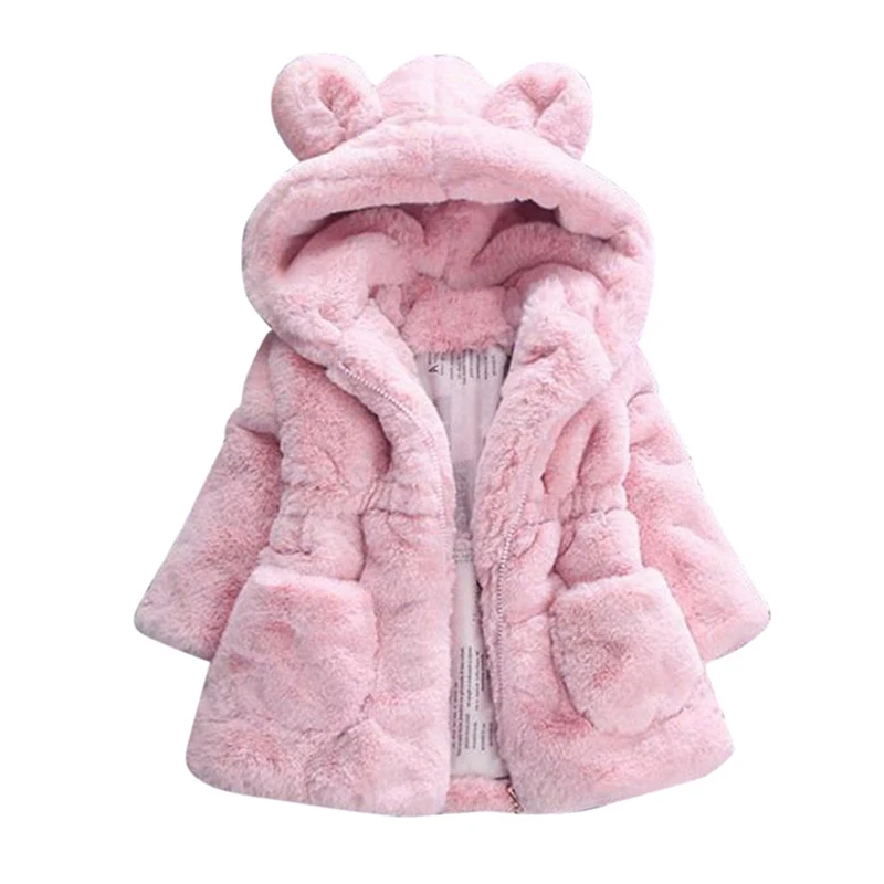 Pink Зимняя куртка для девочек и мальчиков; Зимняя Толстая теплая плюшевая парка с капюшоном; пальто; детские куртки; ветровка; одежда для малышей; 19Aug - Цвет: Pink