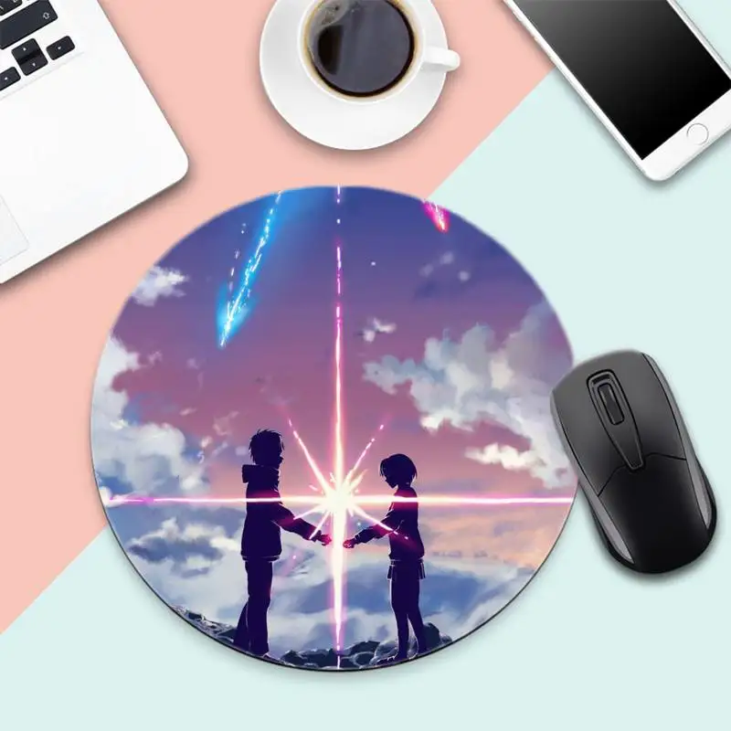 

Anime your name Beautiful Anime Mouse Mat Desk Table Protect Game Office Work Round Mouse Mat pad XL Non-slip Laptop Cushion