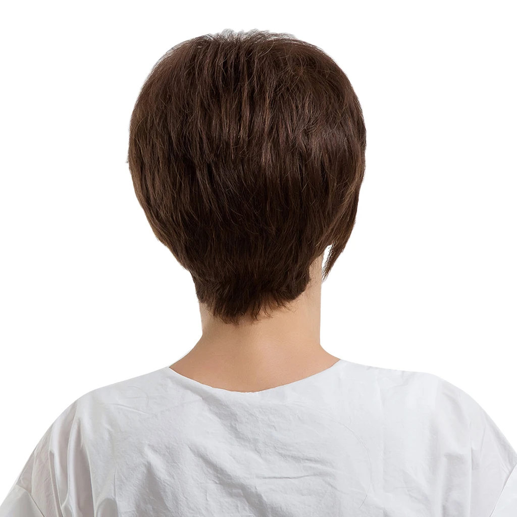 

Chic Women Wigs Short Pixie Cut 70% Real Human Hair Natural Looking Wig 9''