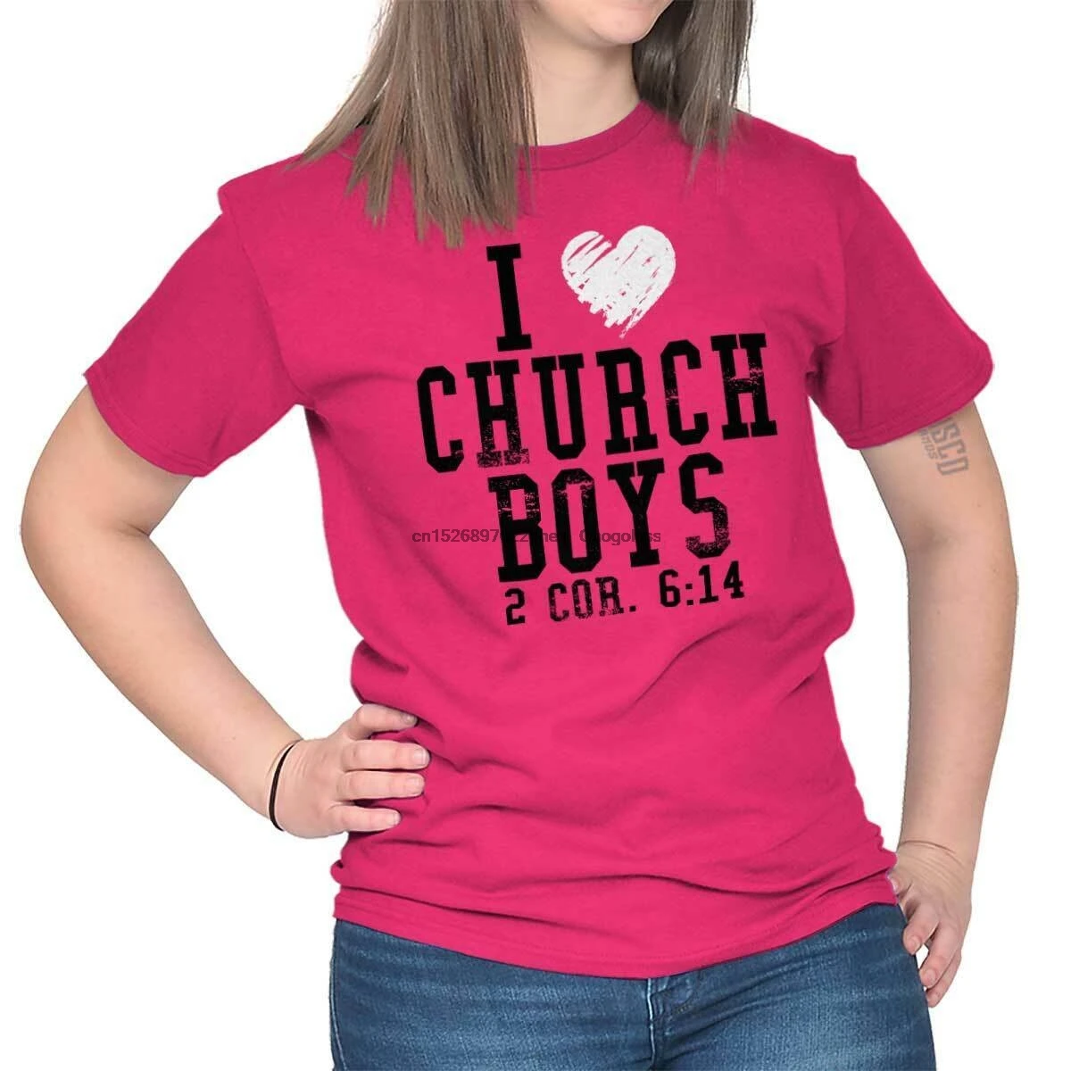 Женская обувь с надписью I Love церковь для мальчиков Кристиан футболка Сердце Jesus