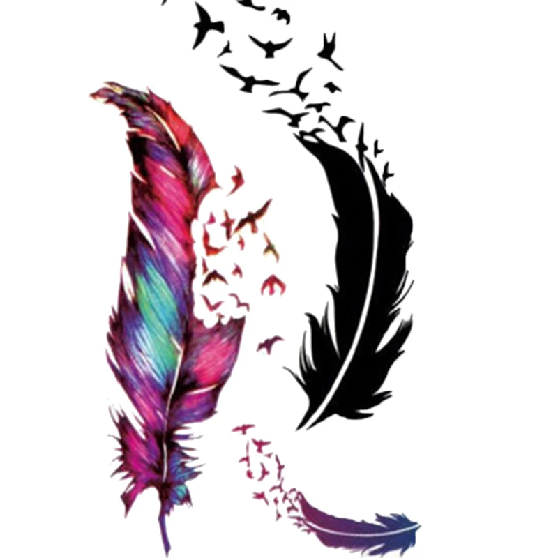 Женская птица ветер гусиное перо боди арт водонепроницаемый временный Модный