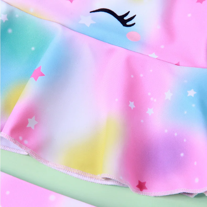 Купальник для девочек 3 8 лет Раздельный купальник с принтом единорога из двух