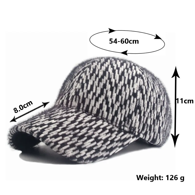 

[YARBUU] New style Winter 2019 Thicken Warm Baseball Cap Bone Men Women Wool casquette Hat Adjustable new Brand Cap Hats
