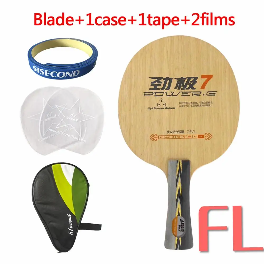FL with H 1case DHS POWER-G 7(PG7, без коробки) PG 7 лезвие для настольного тенниса(классический 7 слоев) ракетка для Пинг-Понга Летучая Мышь - Цвет: FL with H 1case