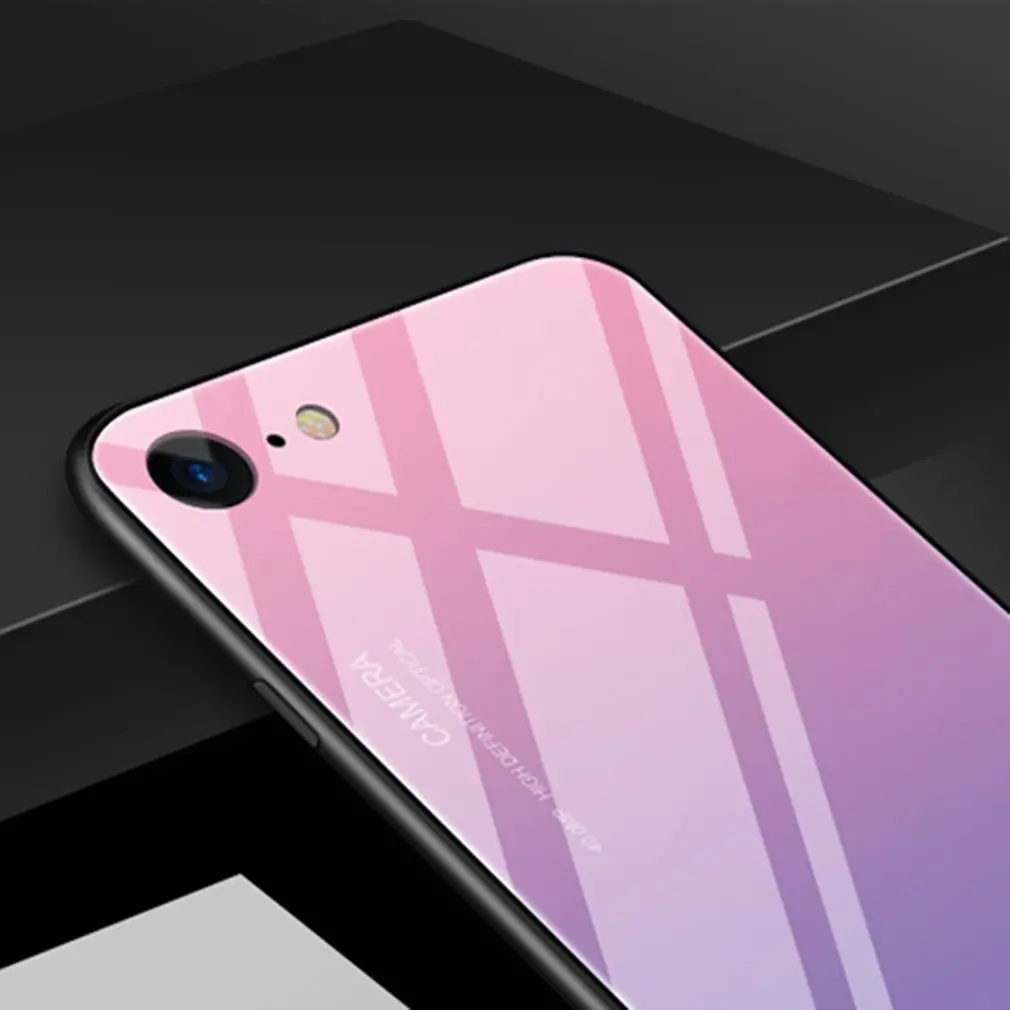 Градиентный чехол из закаленного стекла для телефона Iphone 7 iPhone8 iPhone7plus iPhone8plus