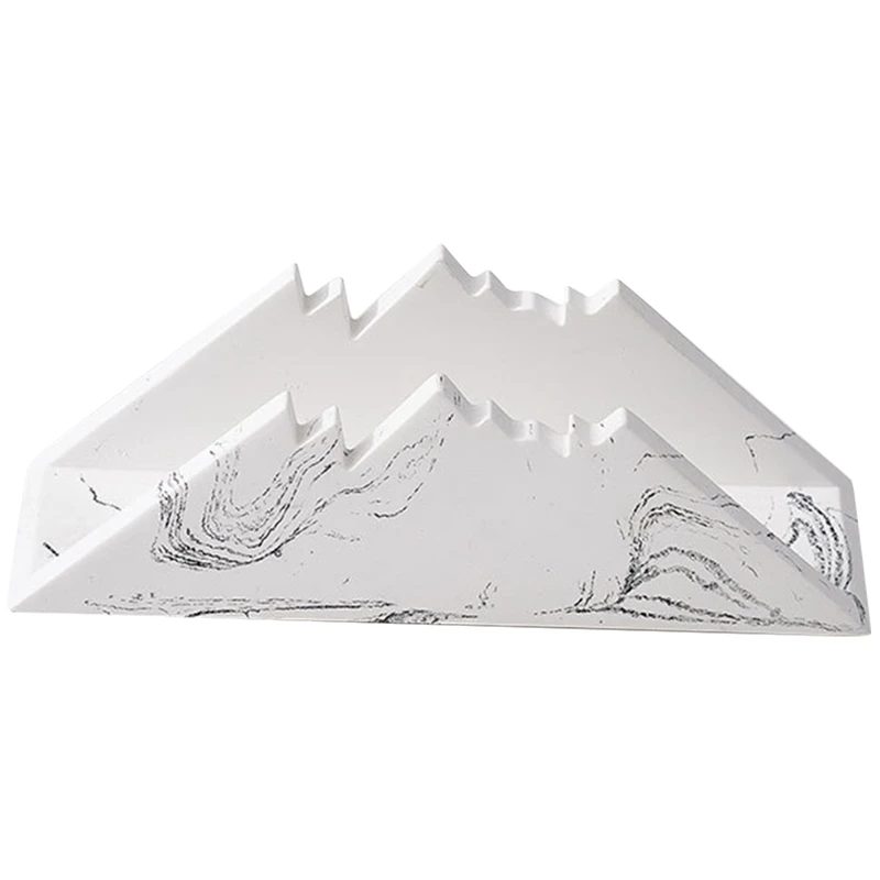 

Imitation Marble Cement Paper Towel Holder Restaurant Desktop Napkin Holder Tissue Rack Snow Mountain