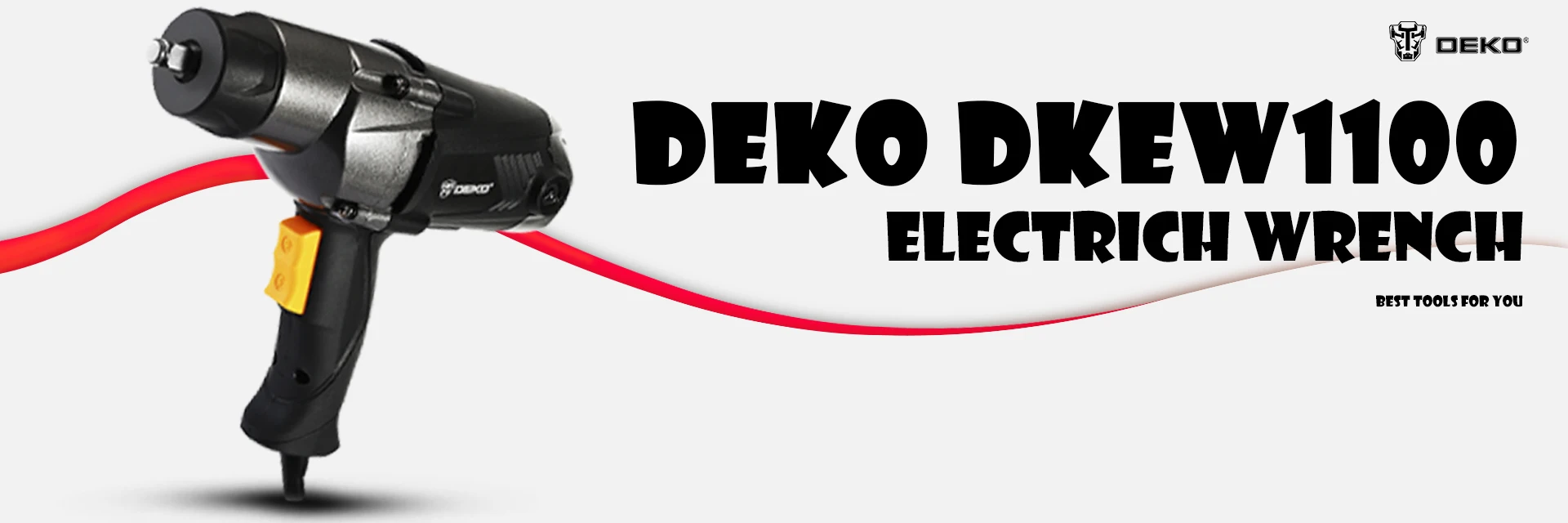 DEKO DKEW1100 1100 Вт Электрический ударный гайковерт проводной 1/2 дюйма, 450н. М Максимальный крутящий момент, 2200 об/мин скорость, двухнаправленный кулисный переключатель