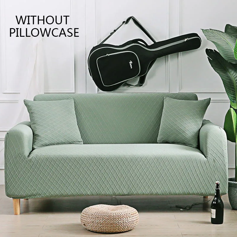 green sofa cover Одноцветные Угловые чехлы для диванов для гостиной, универсальные эластичные 3D клетчатые чехлы для диванов, Стрейчевые чехлы для диванов 1, 2, 3, 4, 1 шт - Цвет: green sofa cover