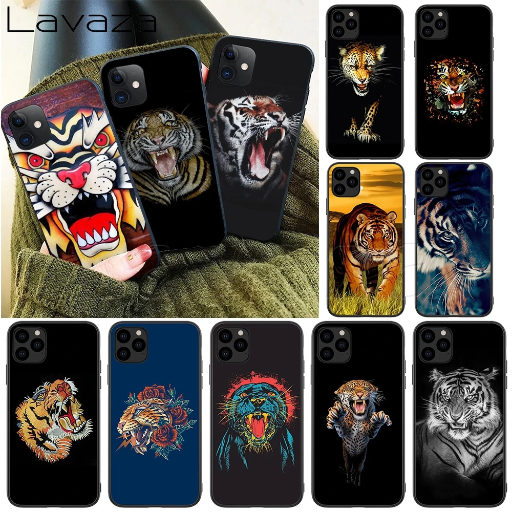 Мягкий силиконовый чехол Lavaza Roaring tiger для iPhone 12 Mini 11 Pro XS Max XR X 8 7 6 6S Plus 5 5S SE|Бамперы| |