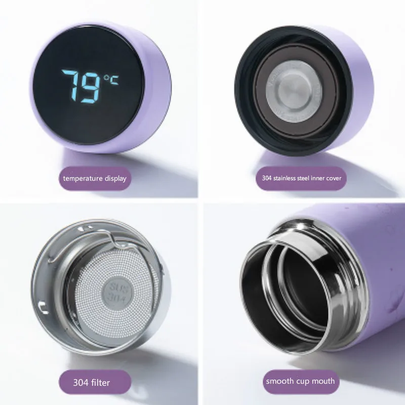 

450ml Smart Temperature Display Stainless Steel Thermos Vacuum Flask Mug Coffee Travel Sport Portable Water Bottle Thermos Cup