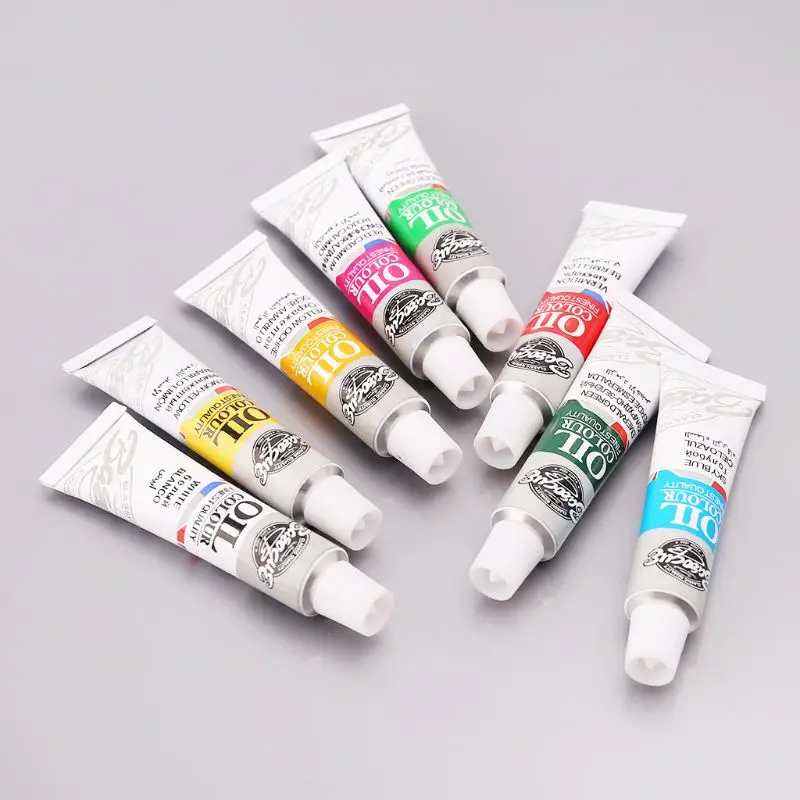 

12 Colors Acrylic Paint Drawing Pigment Oil Painting 6ml Tube With Brush Set Artist Supplies DIY Making Pigment Liquid Resin Dye