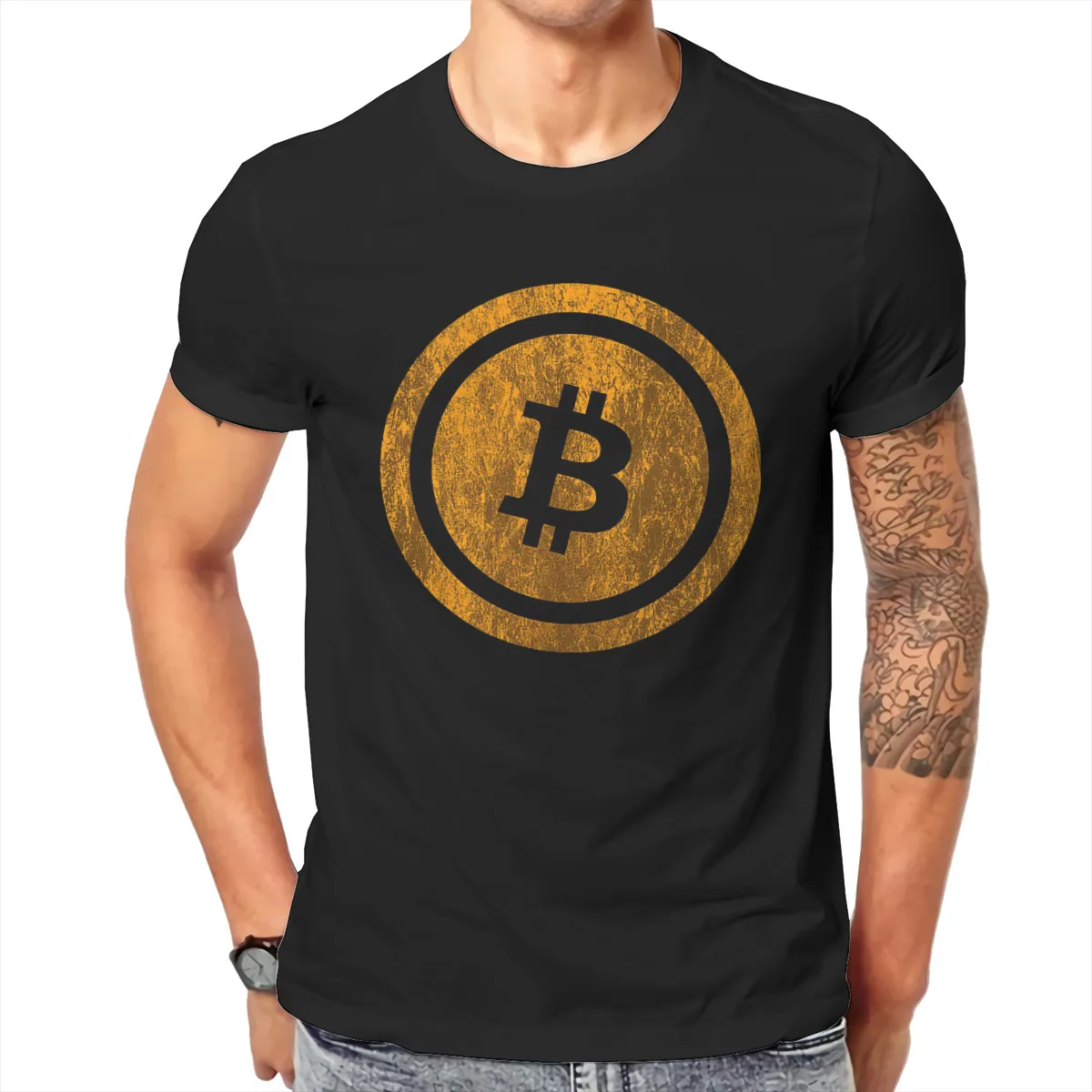

Bitcoin vintage Logo Cryptocurrency Bitcoin Shirt T shirt Men T shirt summer T-shirt