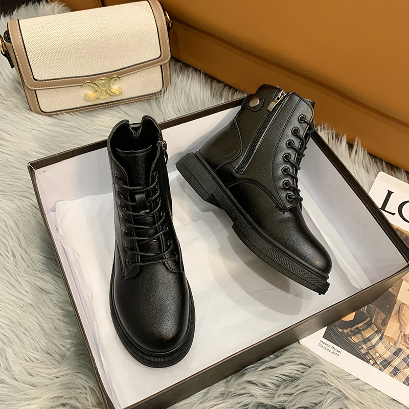 

Новинка 2021, женские ботинки, женские повседневные ботинки, черные короткие ботинки, женская брендовая повседневная обувь, черные женские бо...