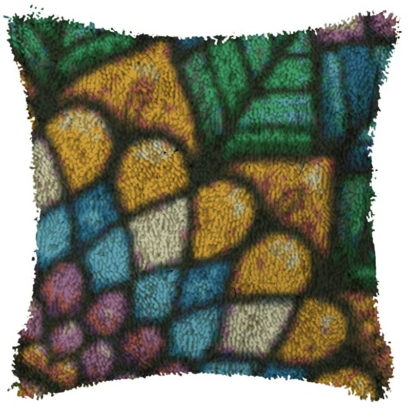 

Latch Hook Rug Kits Cushion Carpet Cover Floor Mat Red leaf Sewing Needlework for Adults Kids Gift