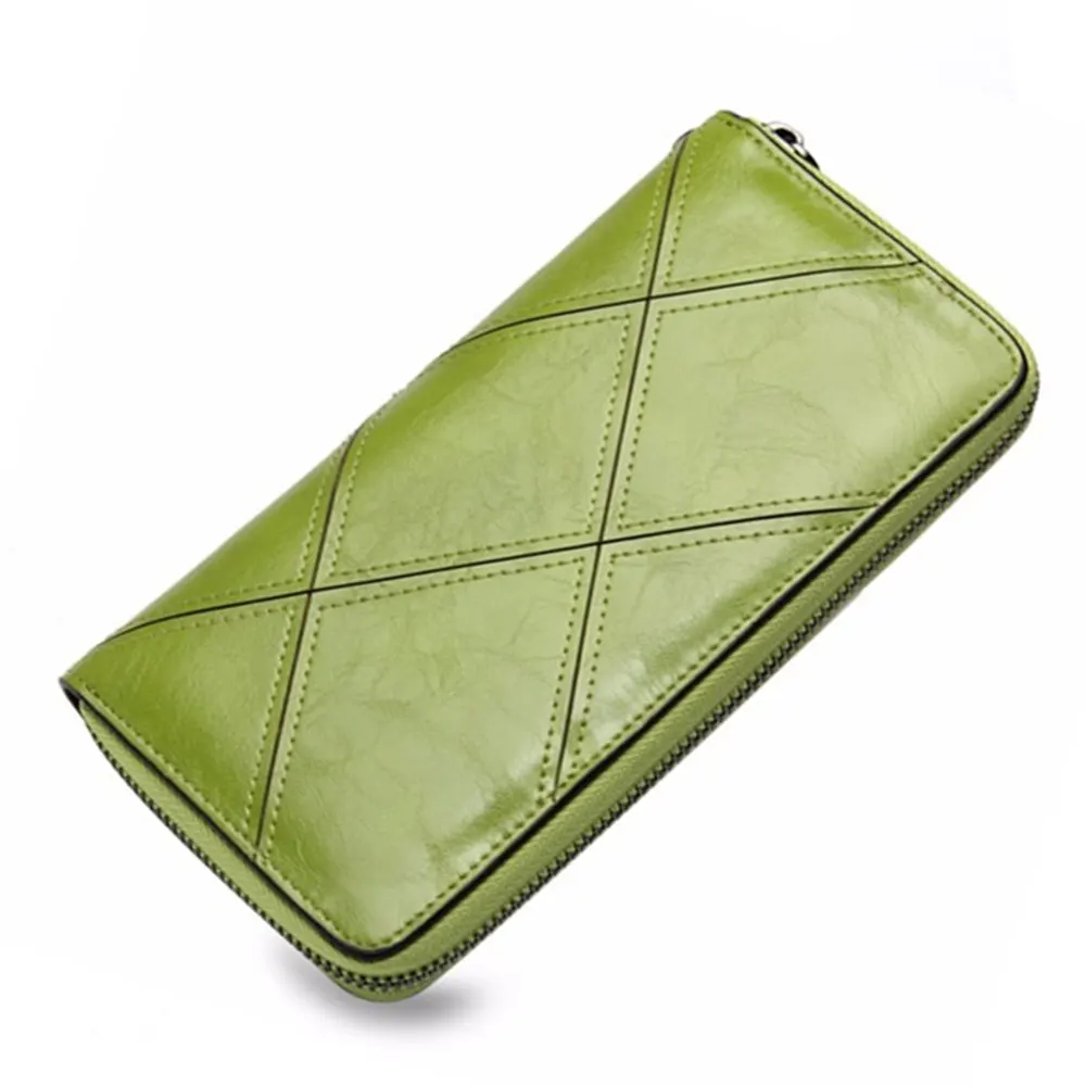 B3617-Green Бренд BISON DENIM, представляет мужской Для женщин кошелек длинный бумажник из натуральной кожи для женская обувь на застежке-молнии закрытые Для женщин клатч с держатель для карт B3262 - Цвет: B3617-Green