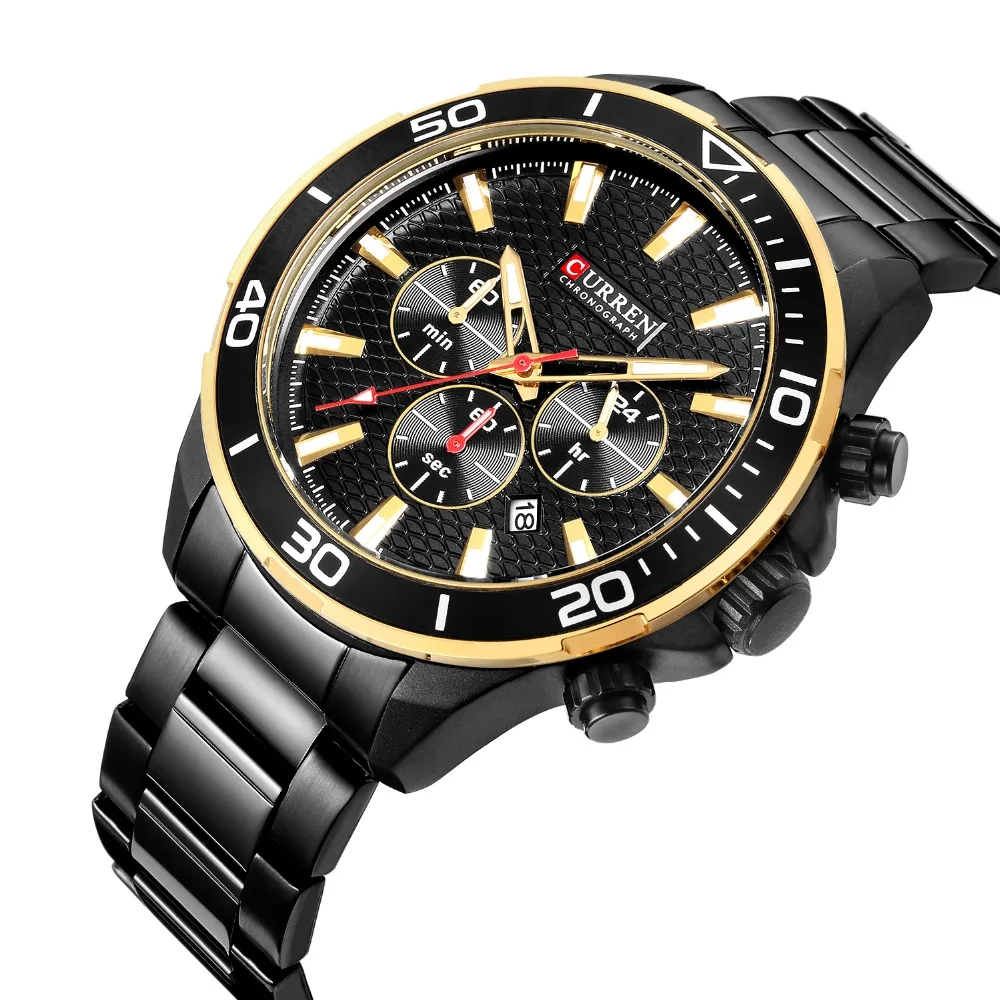 

Mens Watches Top Brand Luxury Fashion Business Quartz Stainless Steel Wristwatch CURREN Chronograph and Date Relogio Masculino