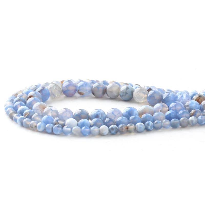 

Оптовая продажа синий Агаты Круглые бусины для изготовления ювелирных изделий, бусы из натурального камня, оникс "сделай сам", зажим для оже...