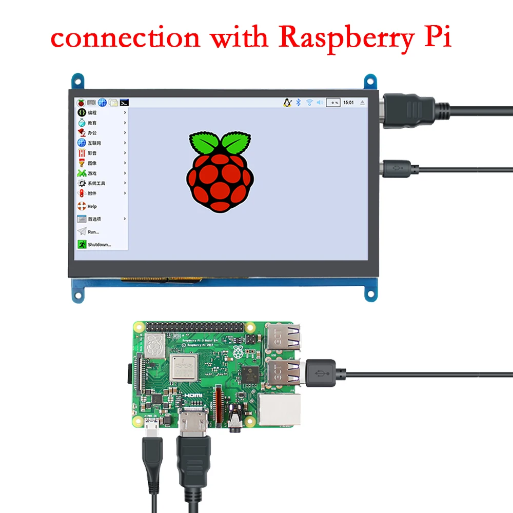 7 дюймов Raspberry Pi 3 сенсорный Экран 1024*600 4 ЖК дисплей Дисплей HDMI TFT монитор для Model B + PC
