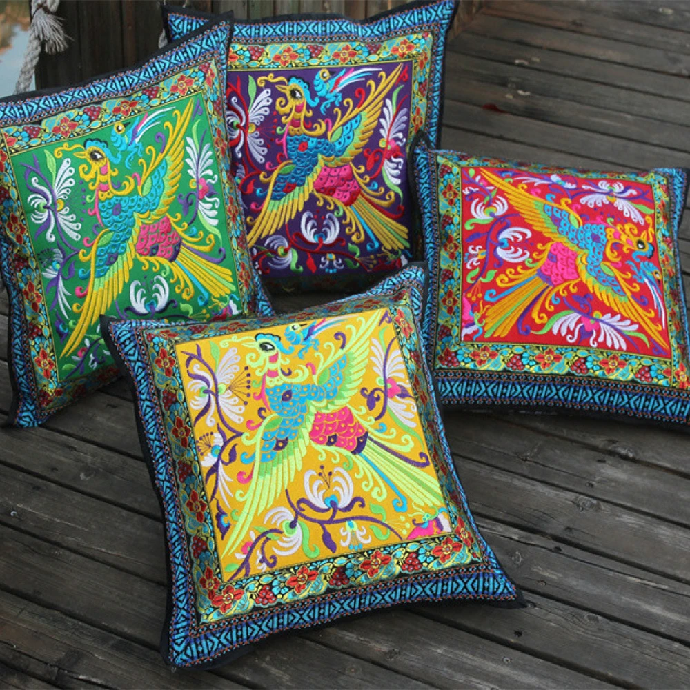 Вышитая искусственная наволочка 45*45 в этническом стиле чехол для дивана офисной