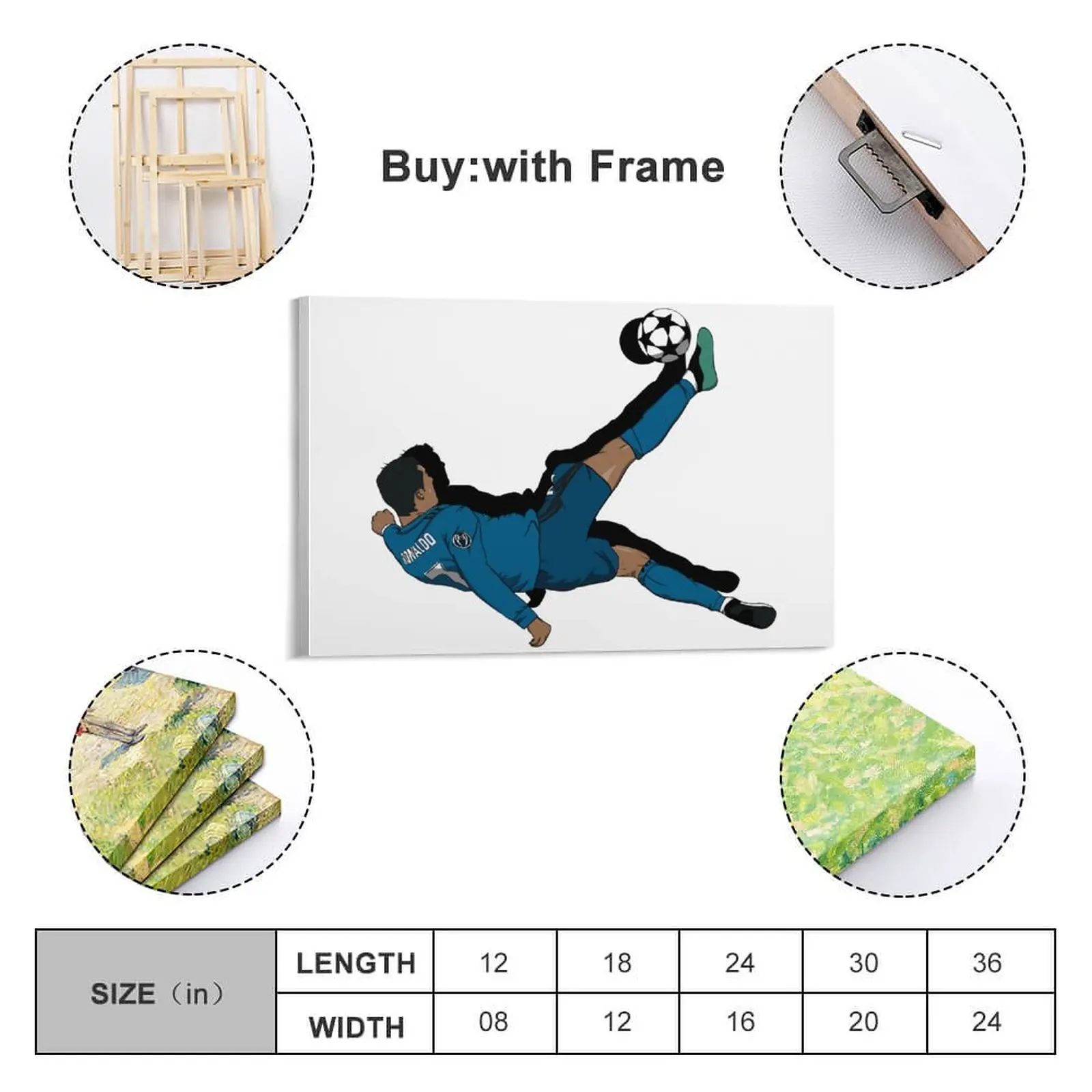 

Decor Cristiano Ronaldo 7 Print Painting Canvas Hang A Picture Corridor Living Room Wall Room Posters Horizontal With Frame Mode