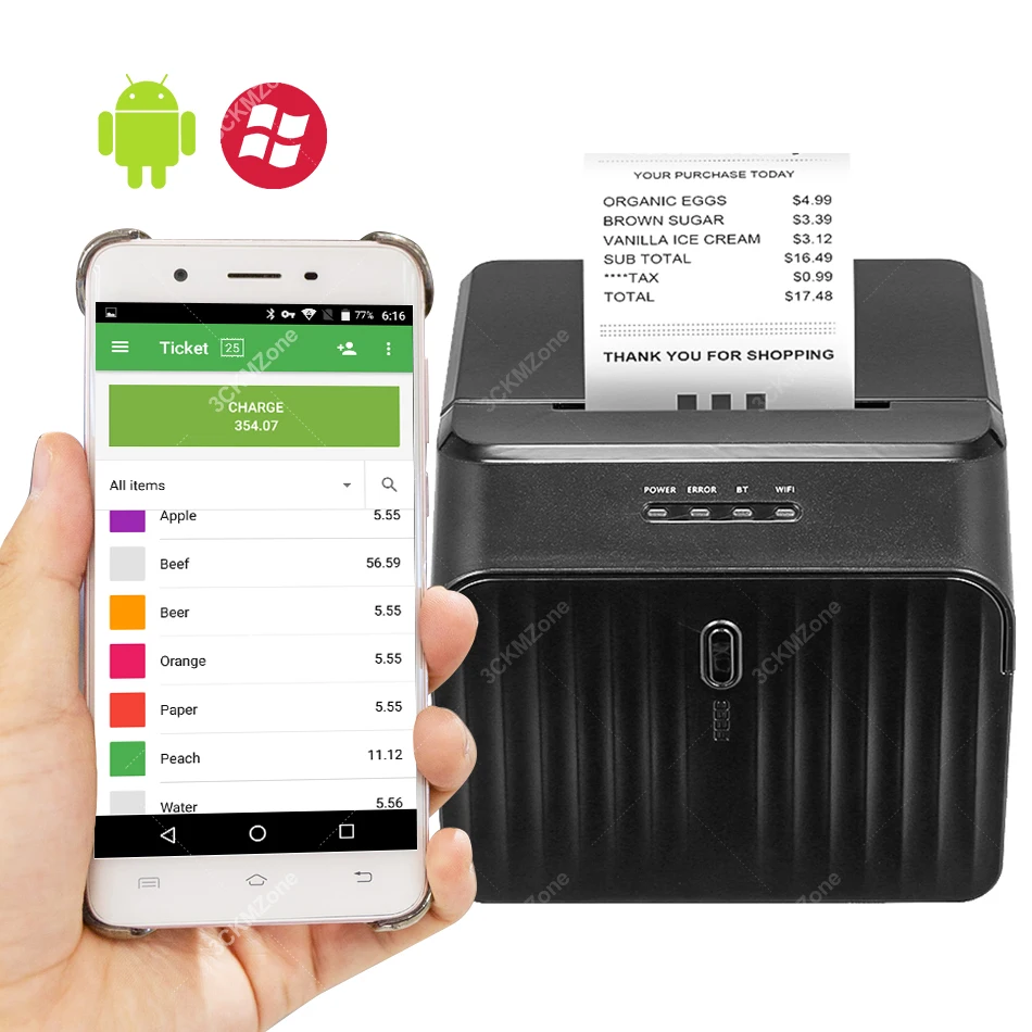 Термопринтер Loyverse POS Bluetooth 58 мм мини для чеков Android iOS принтер|Принтеры| |