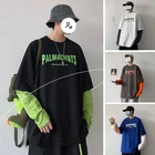 Мужская толстовка в стиле пэчворк Privathinker, Повседневная Толстовка в стиле хип-хоп с буквенным принтом