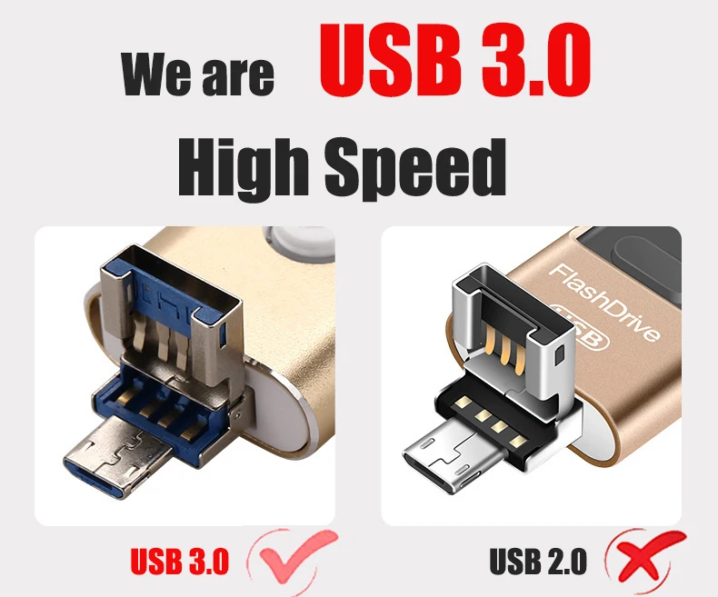 3 в 1 USB 3,0 флеш-накопитель для iPhone/Android type B Usb ключ OTG флеш-накопитель 256 ГБ 128 Гб 64 ГБ 32 ГБ 16 ГБ мини-накопитель USB 3,0