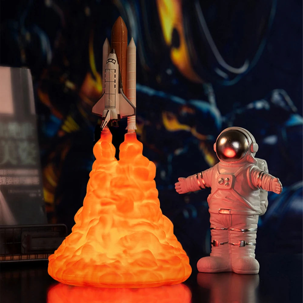 Светодиодная лампа в виде ракеты с 3D-принтом 15 см | Компьютеры и офис