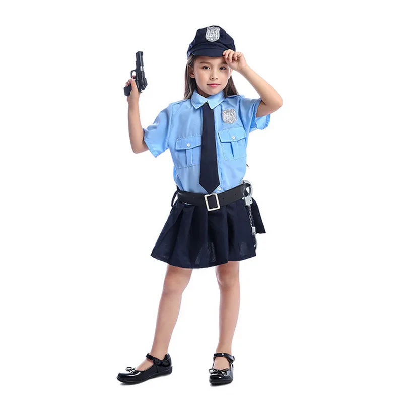 Женский костюм полицейского на Хэллоуин офицера полиции Детский для ролевых игр