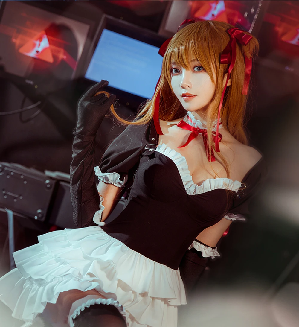 VEVEFHUANG Kосплей аниме Платье Евангелион Asuka Косплей Костюм Langley Soryu Готическая