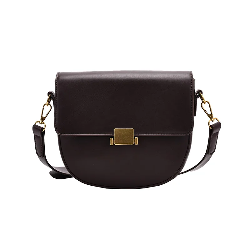 

Small Pu Leather Saddle Bags for Women 2021 New Shoulder Bag Lady Branded Trending Handbags and Purse Women's Classic Hand Bag