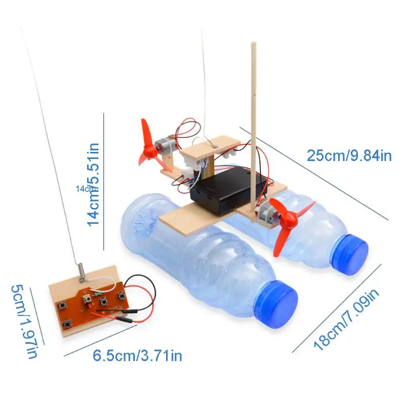 Wooden RC Boat Kid Toys Assembly Remote Control Educational Model Toy GXMB | Игрушки и хобби