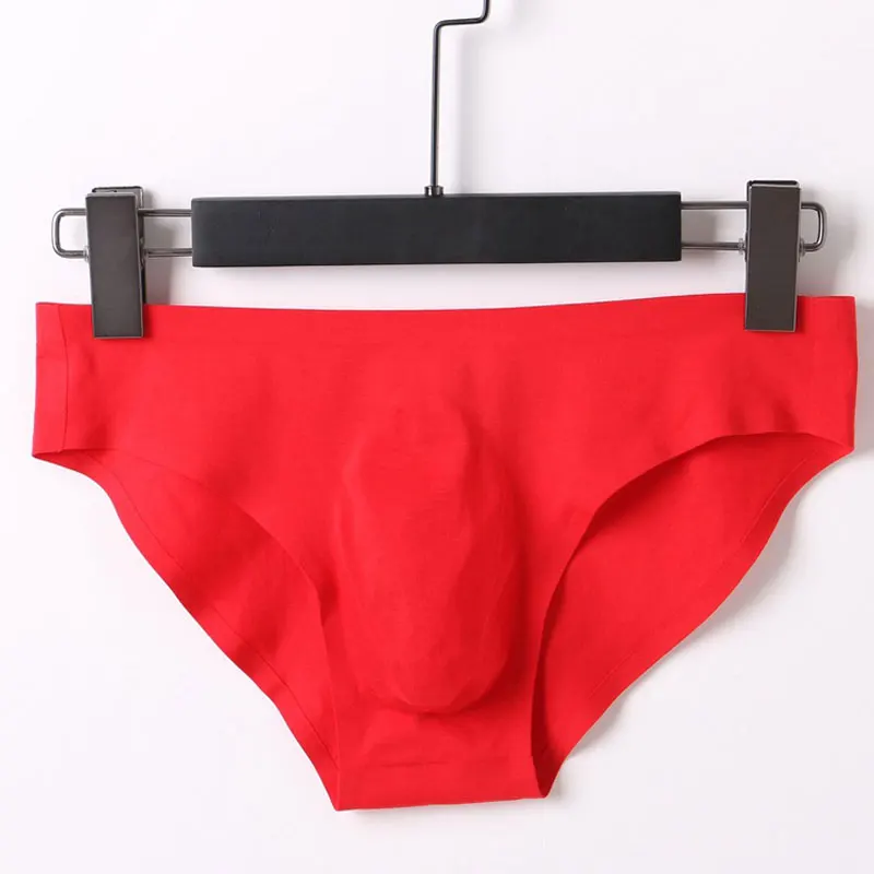 

Sexy Men Modal U Convex Pouch Briefs Breathable G-string Thongs Low Rise Seamless Brief Underwear Gay Wear Plus Size F11